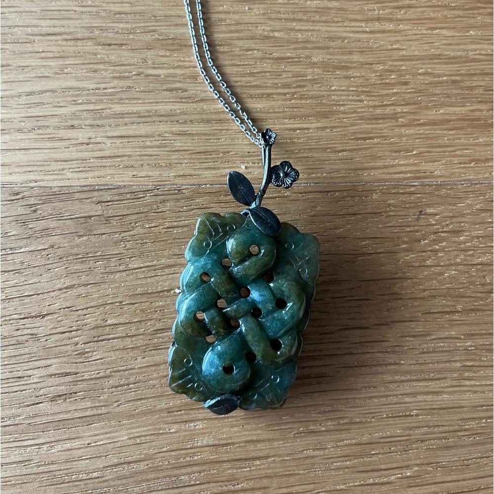 Antique Jade necklace & brooch